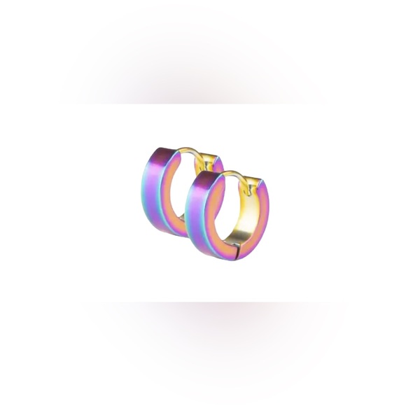 Other - BNIB - Surgical Stainless Steel Huggies - Rainbow